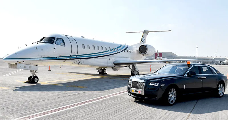 Arrive airside, in a Rolls-Royce.