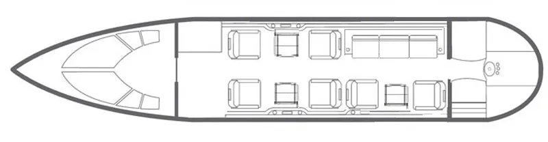 Falcon 50EX cabin layout