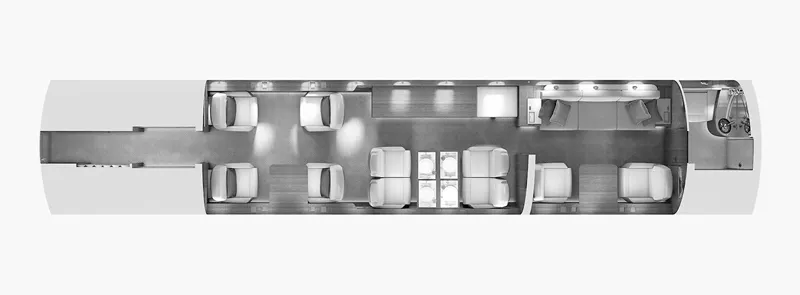 Global 5000 cabin layout