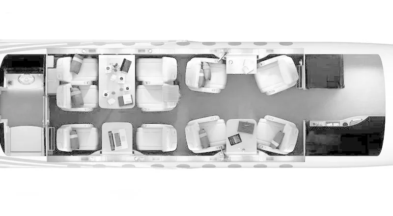 Falcon 2000LXS cabin layout
