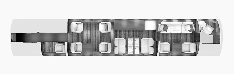 Global 6000 cabin layout